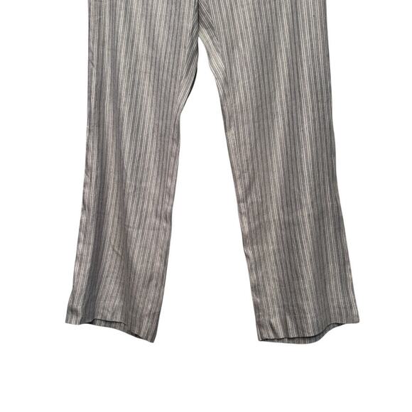 J.Jill Coastal Graphite Gray Mid-Rise Linen Blend Stretch Pinstripe Pants Sz‎ 10 - Picture 2 of 11